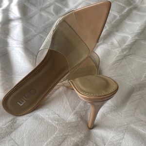 EGO CLEAR POINTY TOE SLIP ON HEEL
